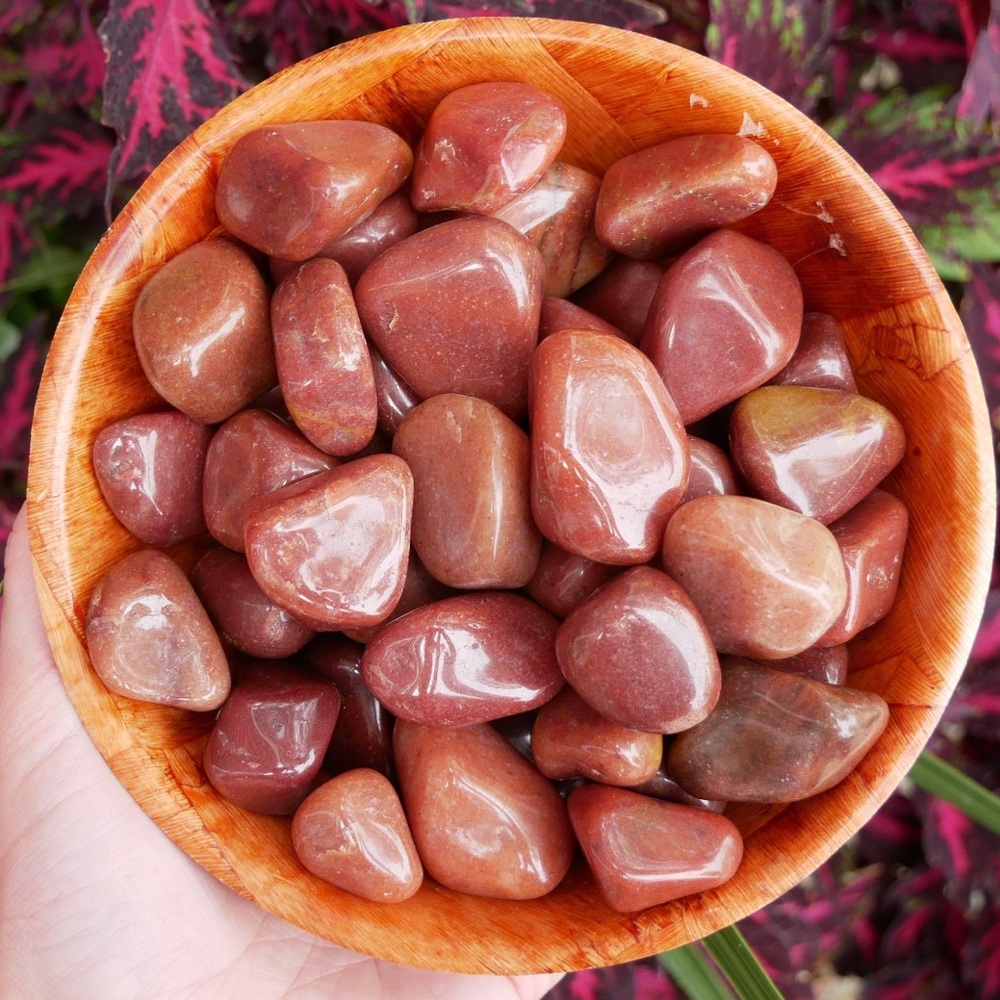 (2) Tumbled Red Aventurine Stones